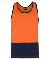 JBs Hi Vis Cotton Singlet Orange Navy