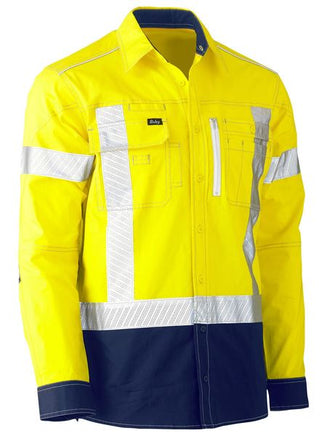 BISLEY X Taped Hi Vis LS Utility Shirt Y/N