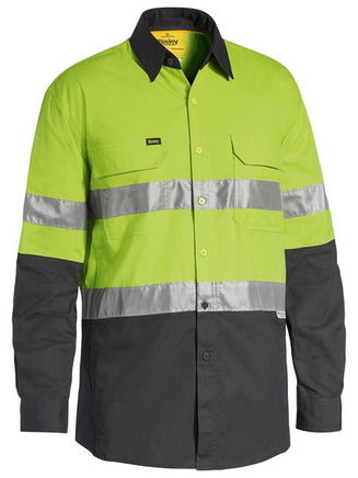 BISLEY X Airflow Taped Hi Vis Ripstop Shirt Lime