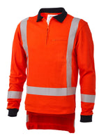 DANEUNDER FR LS Hi Vis Polo Zip Pocket