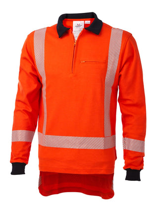 DANEUNDER FR LS Hi Vis Polo Zip Pocket