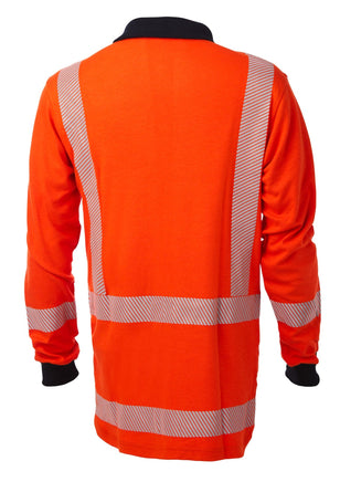 DANEUNDER FR LS Hi Vis Polo Zip Pocket