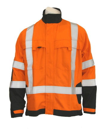 Daneunder Flame Resistant  Hi Vis Work Jacket (Front View)