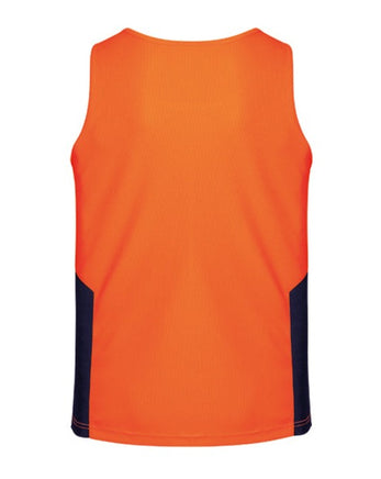 SYZMIK Hi Vis Squad Singlet Orange Navy